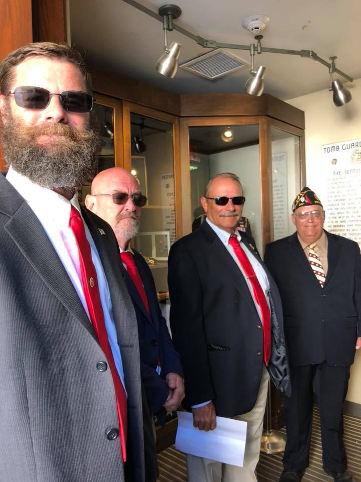 The wreath-laying crew in the tomb guard's barracks